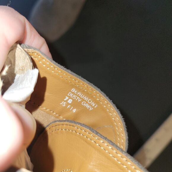 Earthies Beaumont Grey Suede Leather Booties 7 - Picture 9 of 12